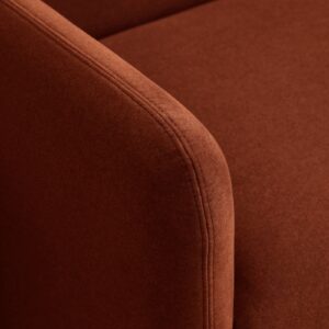 Murphy Sofa Bed in Mohair Burnt Orange Flat Velvet, in a styled room setting