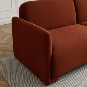 Murphy Sofa Bed in Mohair Burnt Orange Flat Velvet, in a styled room setting