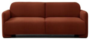 Murphy Sofa Bed in Mohair Burnt Orange Flat Velvet, product view on a white background
