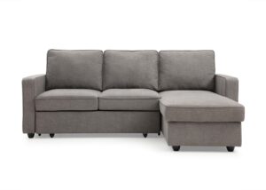 Myles Corner Sofa Bed in Typhon Grey, product view on a white background