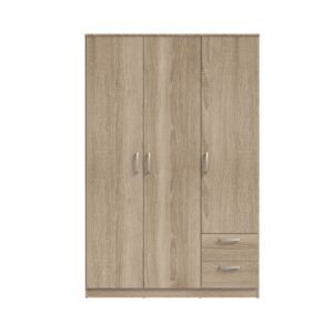 Niko 3 door wardrobe in Sonoma Oak, front view