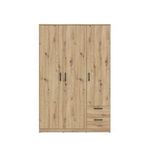Niko 3 door wardrobe in Artisan Oak, front view