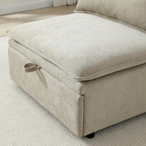 Rhodes Single Seat Sofa Bed in Dionysus Taupe Chenille, in a styled room setting