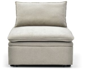 Rhodes Single Seat Sofa Bed in Dionysus Taupe Chenille, product view on a white background