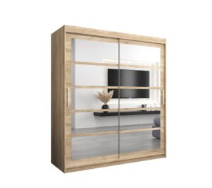 Roma II Sliding Door Wardrobe 180cm - shown in a bedroom setting, 180cm wide