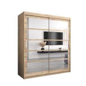Roma II Sliding Door Wardrobe 180cm - shown in a bedroom setting, 180cm wide