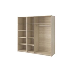 Bari Hinged Door Wardrobe 200cm in Oak San Remo - front view with the doors closed