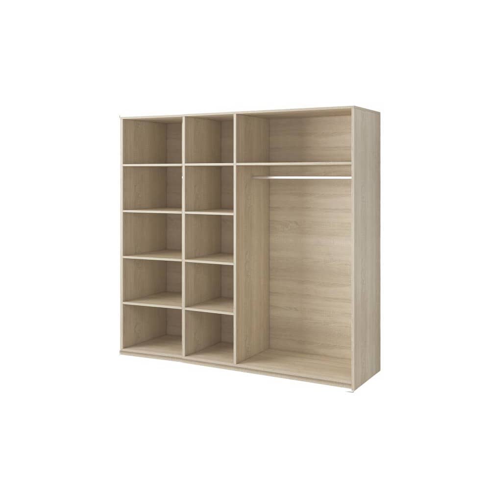Bari Hinged Door Wardrobe 200cm in Oak San Remo - front view with the doors closed