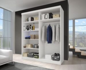 Multi 32 Sliding Mirror Door Wardrobe 183cm - close detail of the door finish and handle