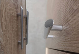 Alex Hinged Door Wardrobe 150cm in Oak Sonoma - interior layout with the doors open