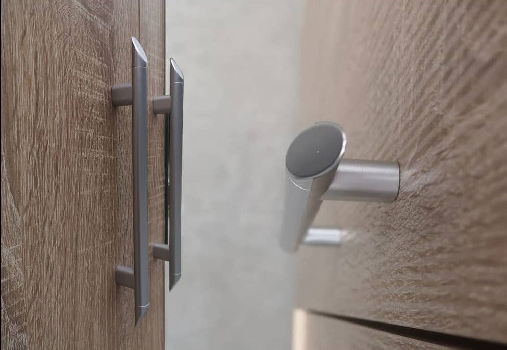 Alex Hinged Door Wardrobe 150cm in Oak Sonoma - interior layout with the doors open