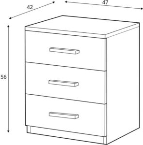 Galaxy Bedside Table, drawer and storage detail — Arte-N bedroom cabinet