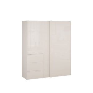 Winn II 170cm sliding wardrobe in Sand Gloss, front view