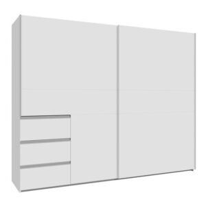 Winn II 250cm White sliding wardrobe, angled view