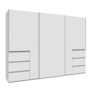 Winn II 270cm White sliding wardrobe, angled view