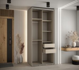 Dakota IX Sliding Door Wardrobe 120cm in Cashmere - additional product view