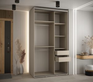 Dakota XI Sliding Door Wardrobe 140cm in Cashmere - additional product view
