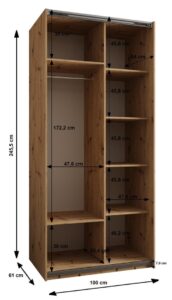 Trosa I Sliding Door Wardrobe 100cm - close detail of the door finish and handle