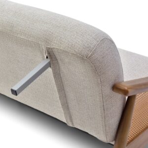 Zara Rattan Arm Sofa Bed, product view on a white background
