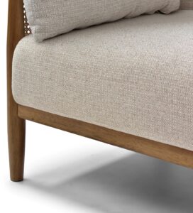 Zara Rattan Arm Sofa Bed, product view on a white background